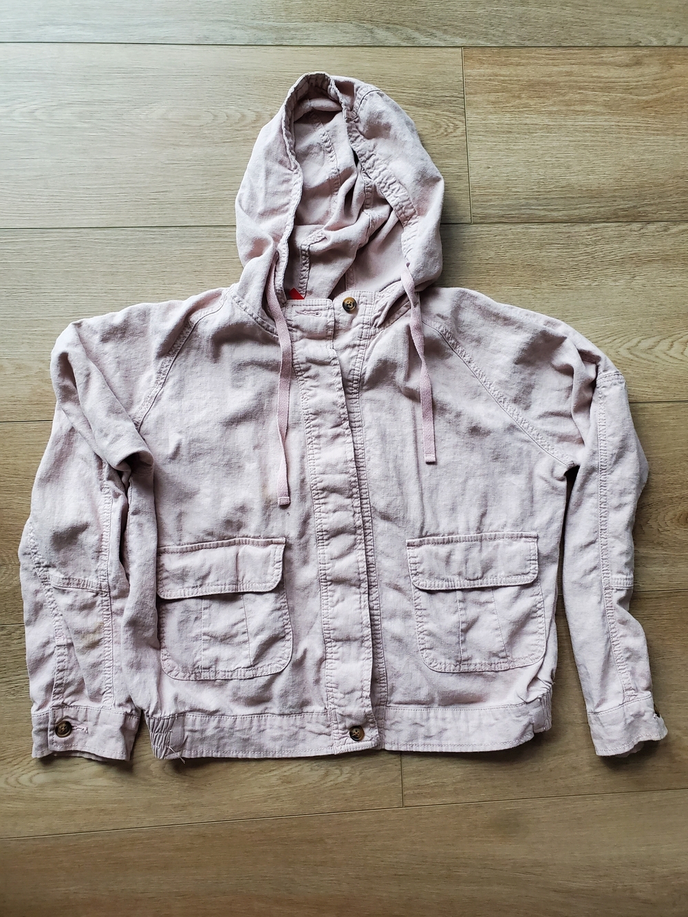 UNIONBAY Hooded Utility Jacket in Soft Pink, Size XL